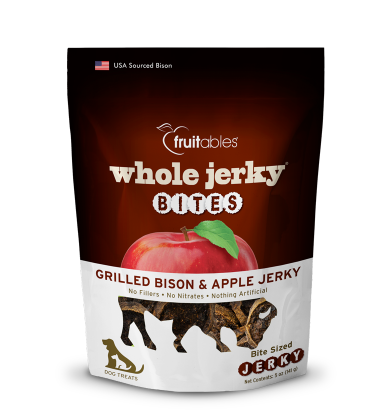 Fruitables Whole Jerky Bites Grilled Bison & Apple Dog Treats 5oz
