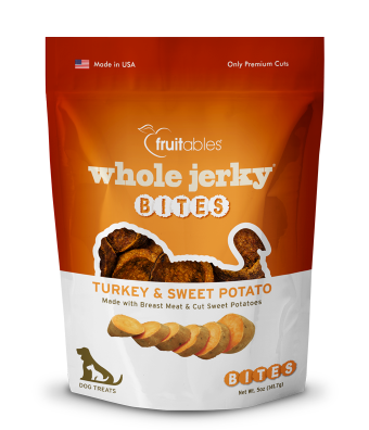 Fruitables Whole Jerky Bites Turkey & Sweet Potato Dog Treats 5oz