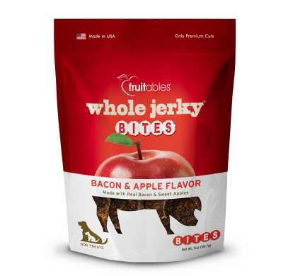 Fruitables Whole Jerky Bites Bacon & Apple Flavor Dog Treats 5oz