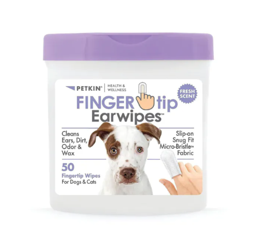 Petkin Finger Tip Earwipes (Fresh Scent) For Dogs & Cats 50pcs