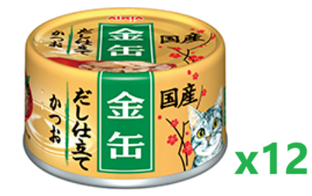 AIXIA Golden Can Series Bonito Recipe Canned Cat Food 70g x12  #GCD-8