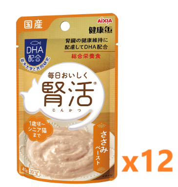 AIXIA 愛喜雅 日本製 腎活健康罐 雞肉醬主食濕包 貓糧40gx12 #KJ-2 