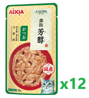 AIXIA Golden Can Series Bonito Flavor Pouch Cat Food 60gx12 #GHP-2