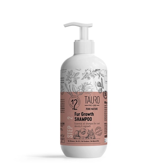TAURO PRO LINE Pure Nature Step 2 Fur Growth Shampoo For Cats ad Dogs 400ml 