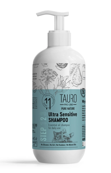 TAURO Pure Nature Ultra Sensitive, Coat Shampoo For Dogs and Cats 400ml (Step 2)