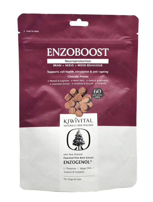 Kiwivital EnzoBoost Chews (Neuro Supplement for Dogs & Cats) 60 chews