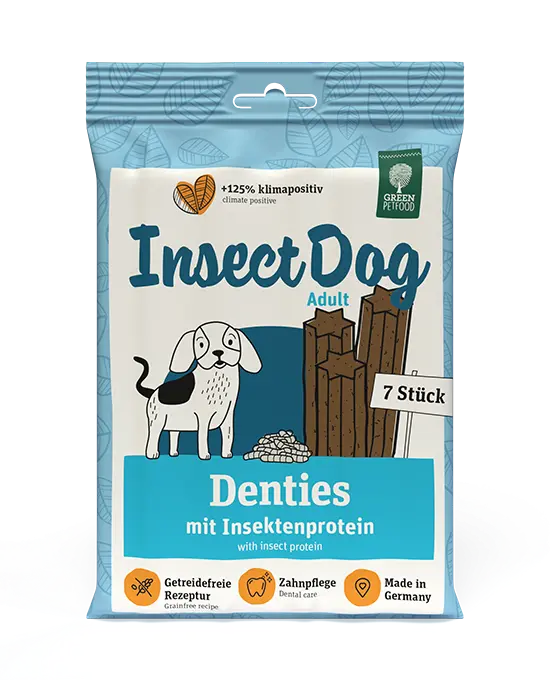 Green Pet Food-Insect dog Dog Denties Dental Treats 7 Sticks 
