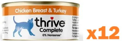 Thrive Chicken Breast and Turkey Complete Wet Cat Food 75g x 12