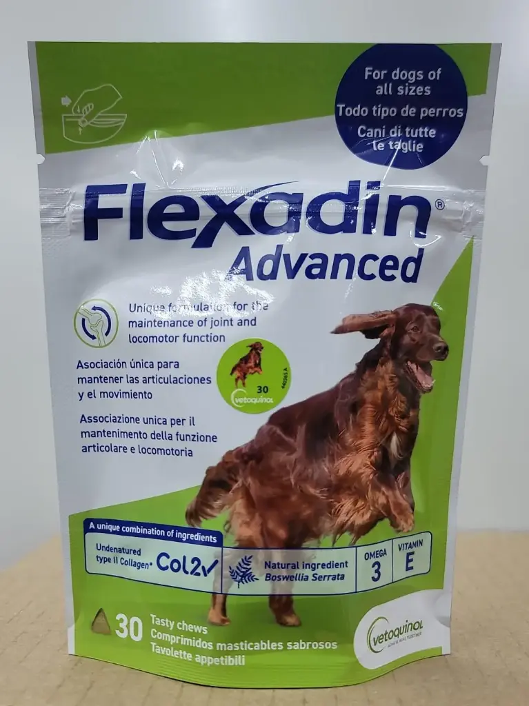 Vetoquinol Flexadin Advanced Boswellia 30 Chews with UCII for Dogs