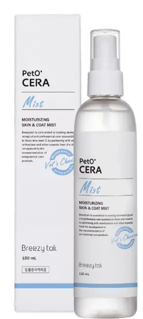 Breezy Tail PetO'CERA Moisturizing Skin & Coat Mist for Cats & Dogs (150ml) 