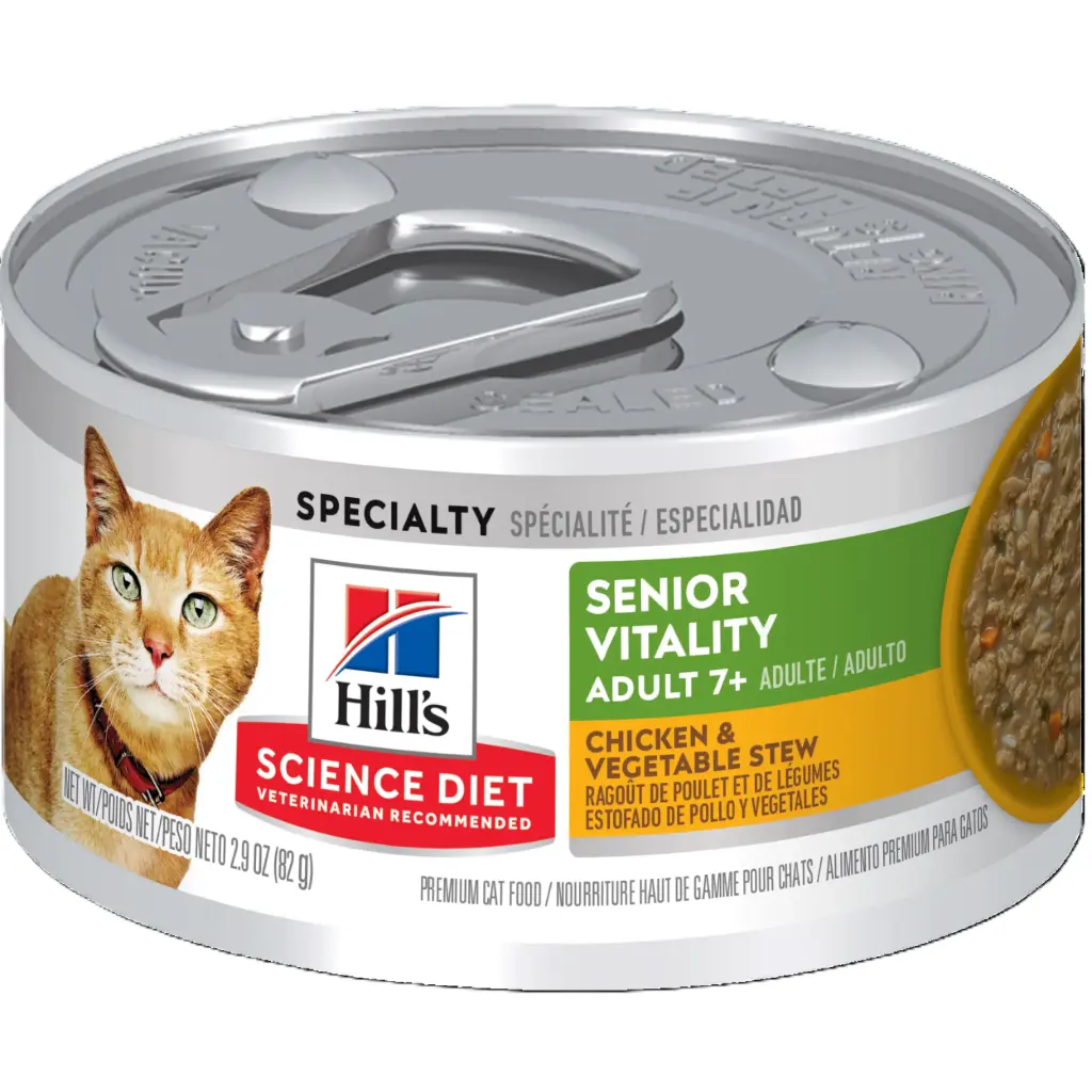 Hill's 希爾思 Science Diet 高齡貓7+ 高齡活力 燉雞肉蔬菜主食貓罐頭 貓糧 2.9oz