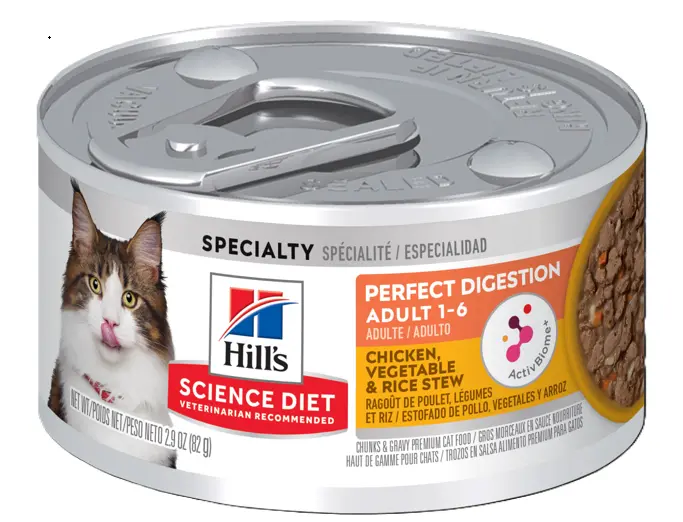 Free Product - Hill's Science Diet Adult 1-6 Perfect Digestion Chicken, Vegetable & Rice Stew Cat Food 2.9oz
