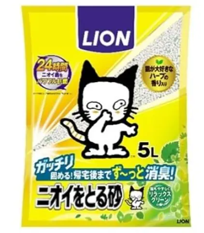 Lion 日本獅王除臭變色綠茶土礦物砂 (貓用貓砂) 5L