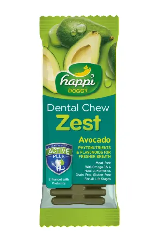 Happi Doggy Avocado Flavor Dental Dog Treats 4"