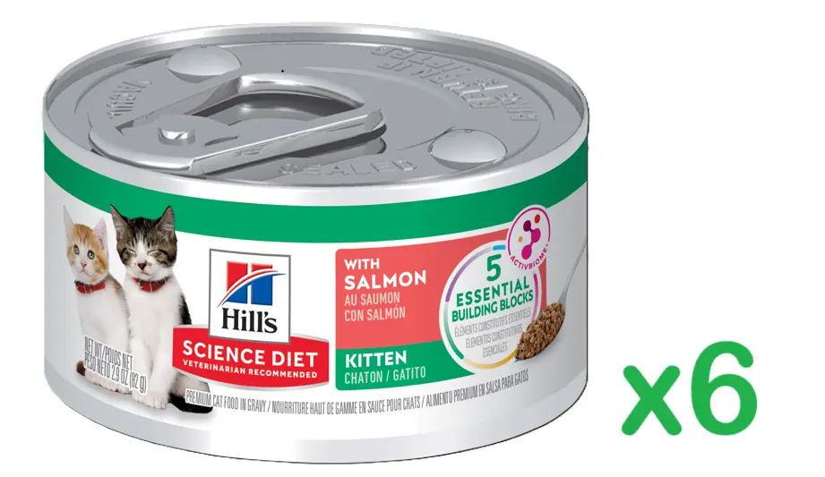 Hill's Science Diet 1歲以下幼貓  三文魚主食 貓罐頭2.9oz x 6罐