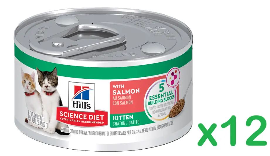 Hill's Science Diet 1歲以下幼貓  三文魚主食 貓罐頭2.9oz x12罐