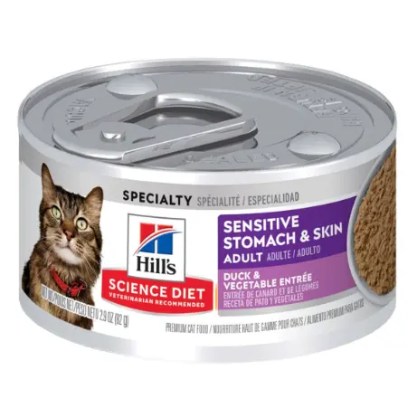 Hill's Science Diet Adult Sensitive Stomach & Skin Duck & Vegetable Entrée Canned Cat Food 2.9 oz 2.9 oz