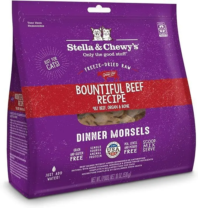 Stella & Chewy's Bountiful Beef 寬牛大量 (牛肉配方) 凍乾生肉 貓糧 18oz