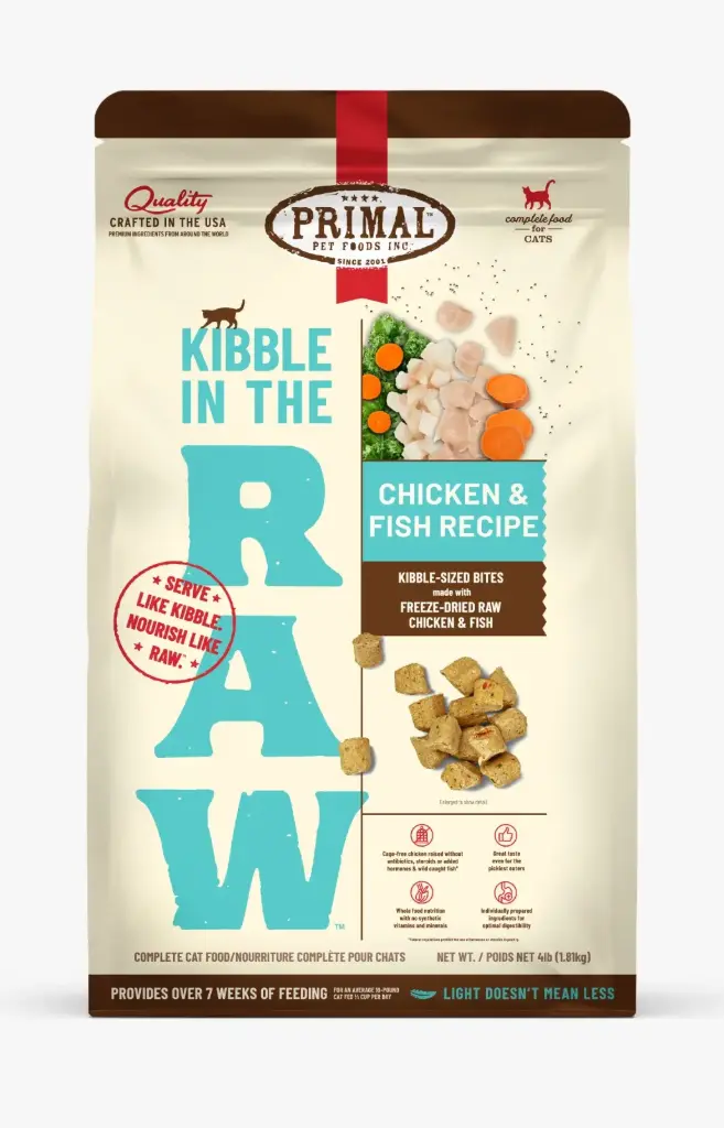 Primal Kibble in the Raw 雞肉、魚肉 全貓配方 凍乾貓糧1.5lb