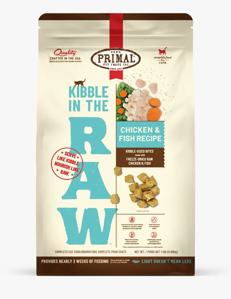 Primal Kibble In the Raw Chicken & Fish Freeze-Dried Cat Food 4lb