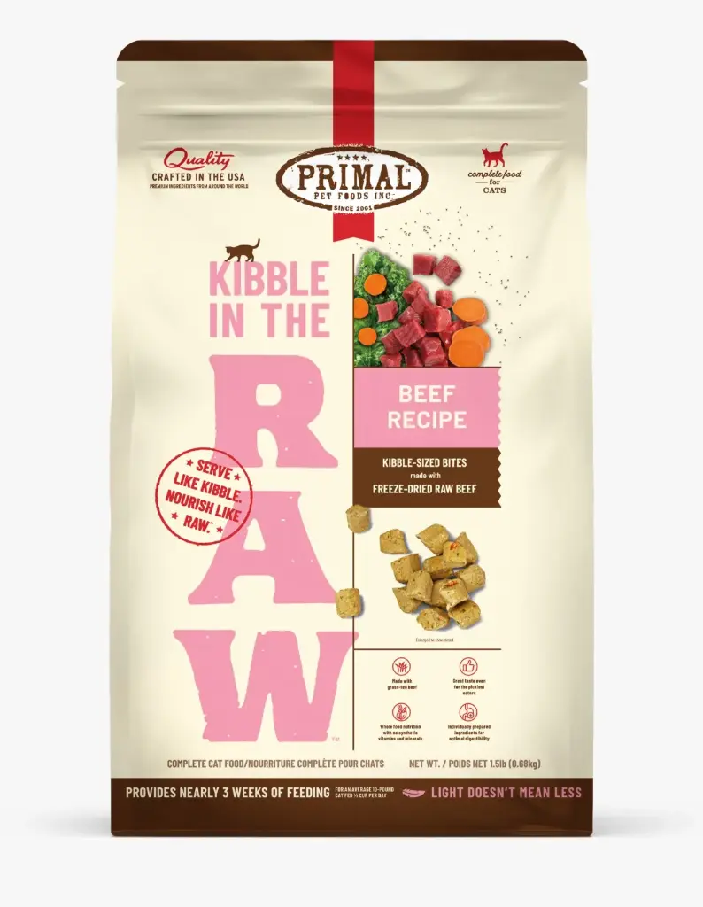 Primal Kibble In the Raw Beef Freeze-Dried Cat Food 4lb