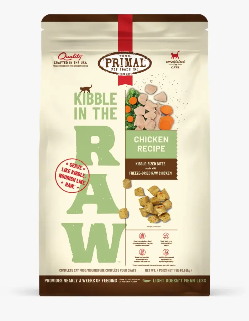 Primal Kibble In the Raw Chicken Freeze-Dried Cat Food 4lb