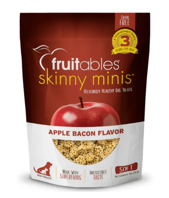 Fruitables Chewy Skinny Minis Apple Bacon Dog Treats 5oz