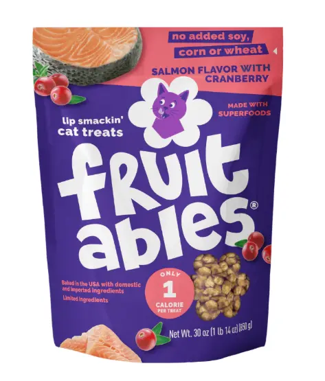 Fruitables Salmon Flavor With Cranberry Cat Treats 無添加 三文魚蔓越莓脆粒 貓小食 貓零食 2.5 oz