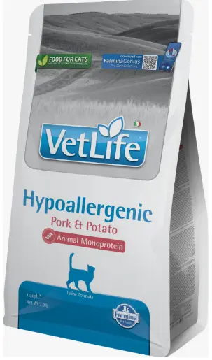 Vet Life Prescription Diet Hypoallergenic (Pork & Potato) Dry Cat Food 1.5kg