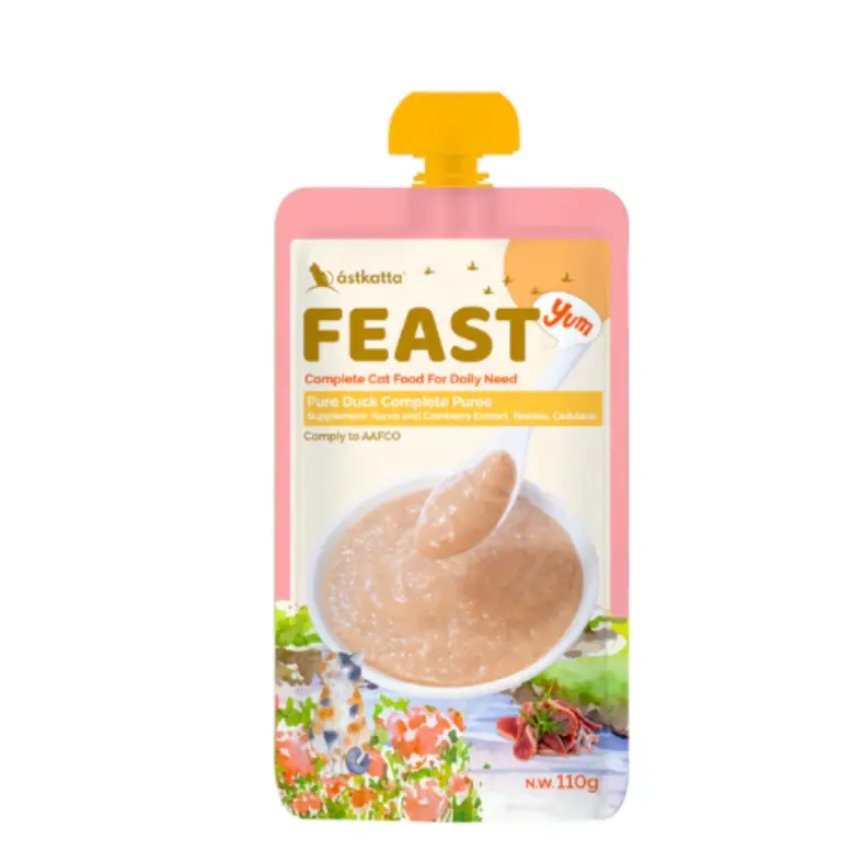 Astkatta Feast Pure Duck Complete Puree Cat Pouch 110g 
