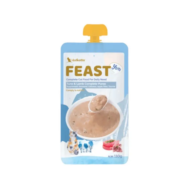 Astkatta Feast Tuna & Lamb Complete Puree Cat Pouch 110g 