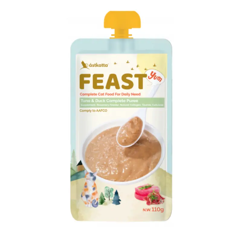 Astkatta Feast Tuna & Duck Complete Puree Cat Pouch 110g 