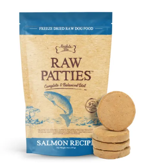 Absolute Bites Raw Patties 凍乾鮮肉肉餅 (三文魚味) 狗糧 397g
