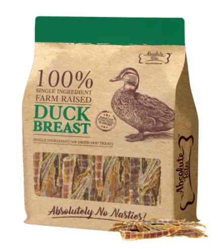 Absolute Bites Air Dried Duck Breast Treats For Dog 350g