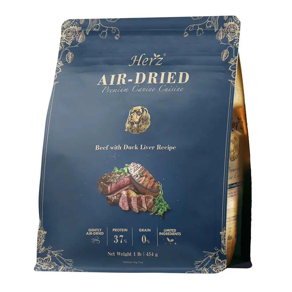 Herz Air-Dried Beef with Duck Liver Recipe Dry Dog Food 1lb