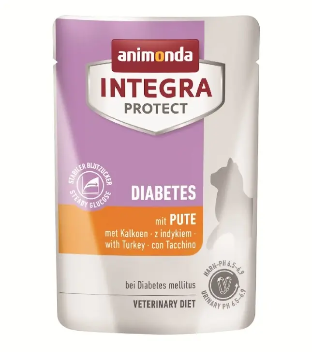 Animonda INTEGRA PROTECT Adult Diabetes With Turkey Flavor Pouchs for Cats 85g