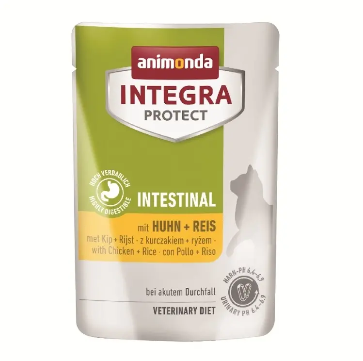 Animonda INTEGRA PROTECT 成貓 腸道健康 雞肉+米配方 貓用保健濕包 貓糧 85g