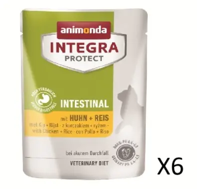 Animonda INTEGRA PROTECT 成貓 腸道健康 雞肉+米配方 貓用保健濕包 貓糧 85g x6