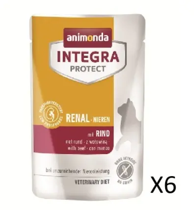Animonda INTEGRA PROTECT Adult Renal With Beef Flavor Pouch For Cats 85g x6