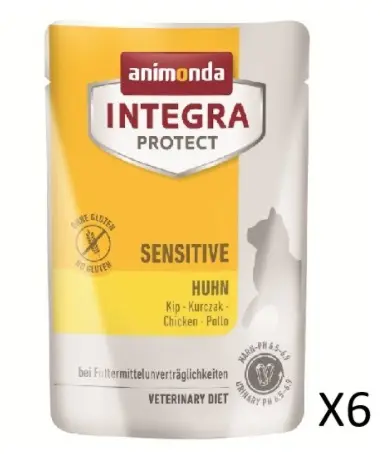 Animonda INTEGRA PROTECT 成貓 敏感配方 雞肉味 貓用保健濕包 貓糧 85g x6