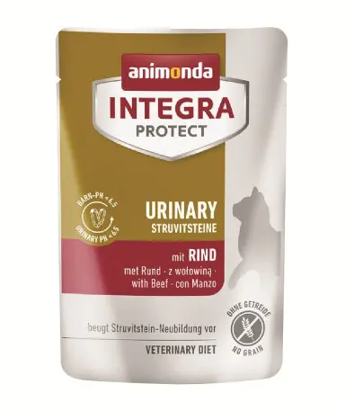 Animonda INTEGRA PROTECT 成貓 尿道磷酸銨鎂結石 牛肉配方 貓用保健濕包 貓糧 85g
