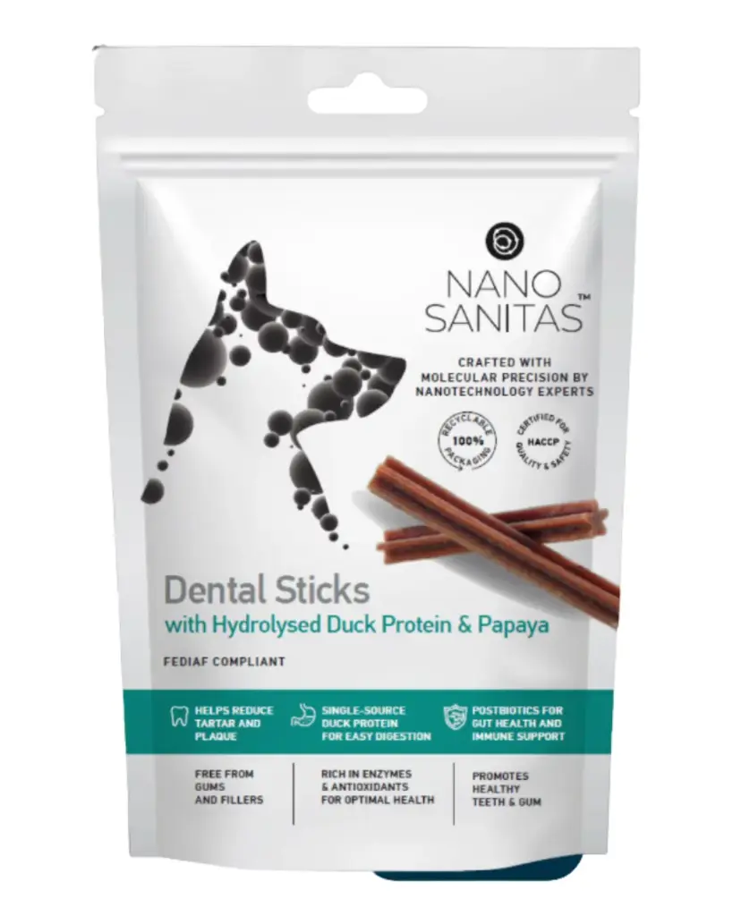 Nano Sanitas Dental Sticks With Hydrolysed Duck Protein & Papaya For Dogs 200g (8pcs)
