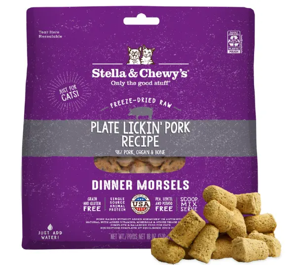 Stella & Chewy's 美國 貓用 凍乾生肉主糧  (豬肉配方) 凍乾貓糧 貓糧 18oz