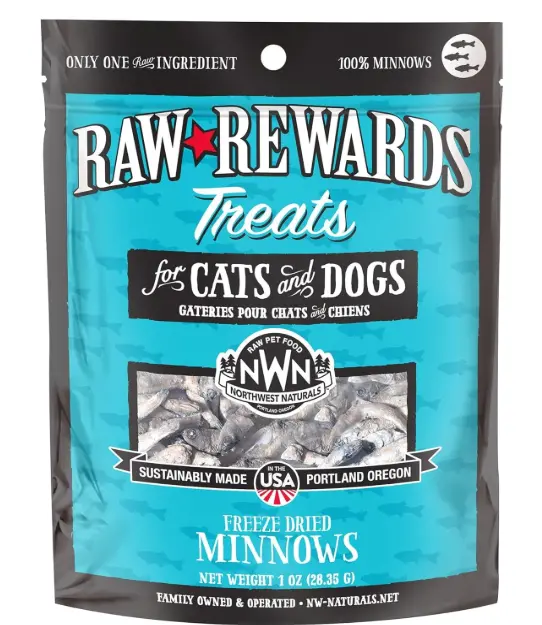 Northwest Naturals Freeze Dried Minnows Treats For Cats & Dogs 1oz
