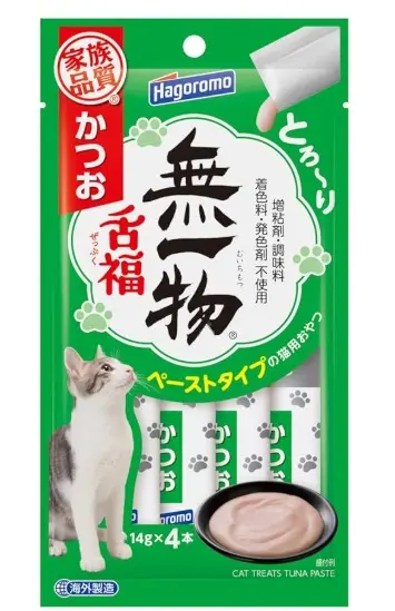 Hagoromo Low-salt Bonito Soup Lickable Treats For Cats 14gx4 (Green)