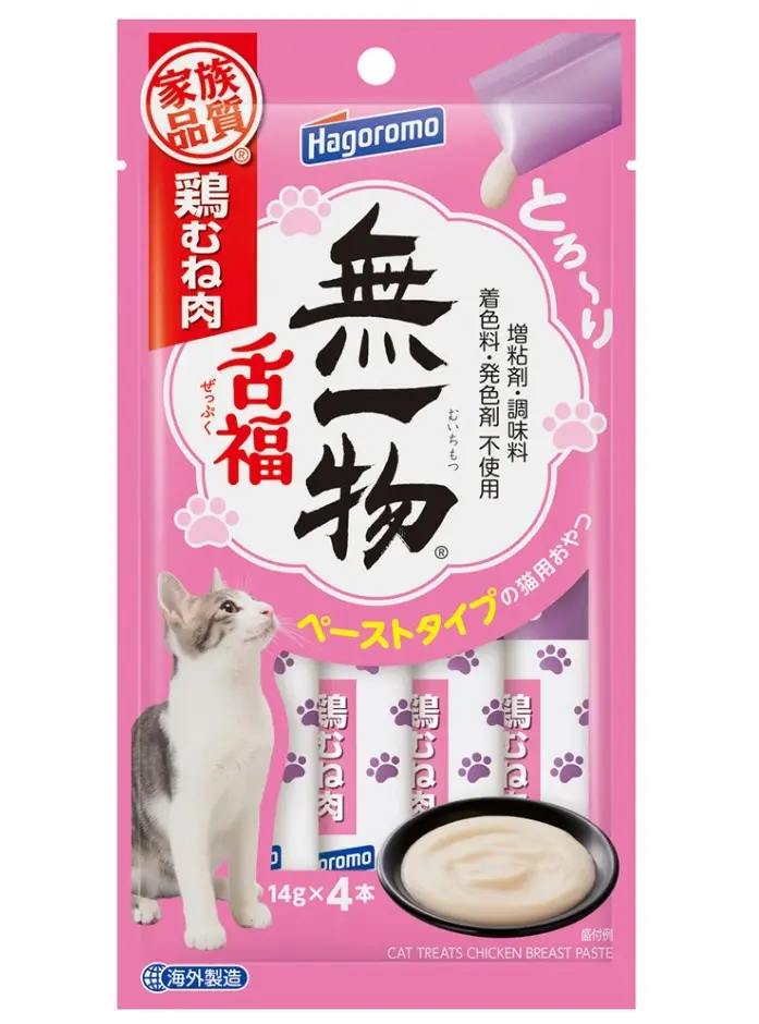 Hagoromo 「無一物舌福」 雞肉肉泥 貓小食14gx4 (粉色)