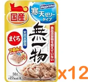 Hagoromo Muichimono Agar Jelly Tuna Flavor Pouch Cat Food 50g x12(Gold)