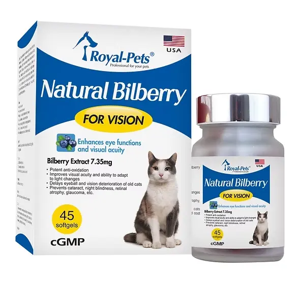 Royal-Pets Natural Bilberry (For Vision) Supplements For Cats 45 Softgels