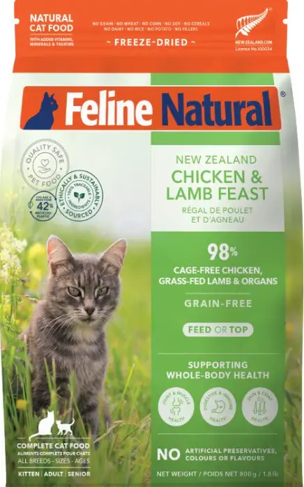Feline Natural New Zealand Chicken & Lamb Feast Grain-Free Freeze-Dried Cat Food 800g