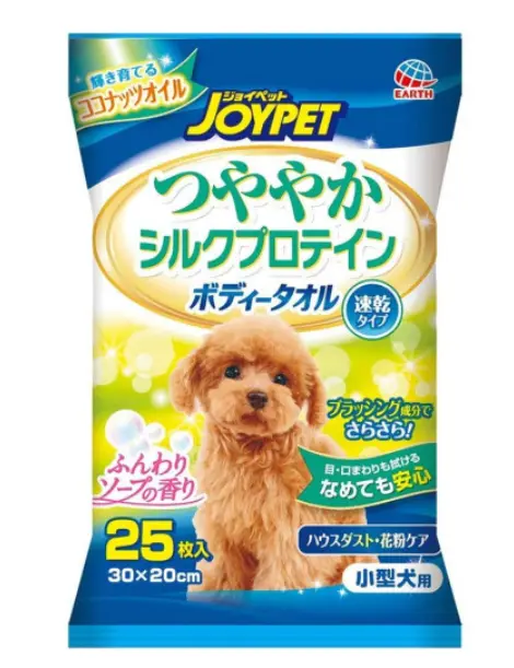 JOYPET Earth Pet Silk Protein Quick-Dry Wet Wipes For Small Breed Dog 25pcs